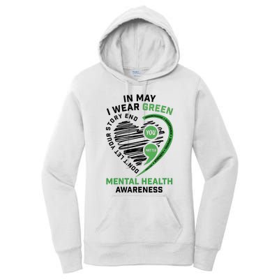 In May I Wear Green Mental Health Awareness Therapist Women's Pullover Hoodie