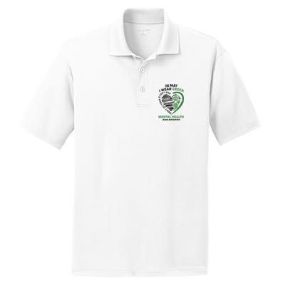 In May I Wear Green Mental Health Awareness Therapist PosiCharge RacerMesh Polo