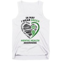 In May I Wear Green Mental Health Awareness Therapist Tank Top