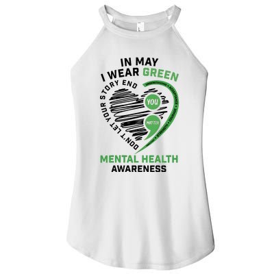 In May I Wear Green Mental Health Awareness Therapist Women's Perfect Tri Rocker Tank