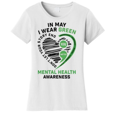 In May I Wear Green Mental Health Awareness Therapist Women's T-Shirt