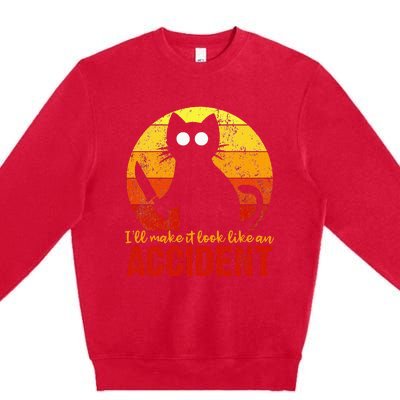 ILl Make It Look Like An Accident Halloween Gory Cat Premium Crewneck Sweatshirt