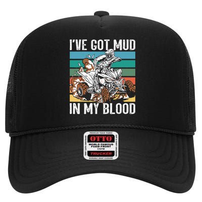 I've mud in my blood ATV dirt bike four wheeler funny quad High Crown Mesh Back Trucker Hat