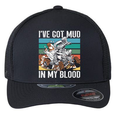 I've mud in my blood ATV dirt bike four wheeler funny quad Flexfit Unipanel Trucker Cap