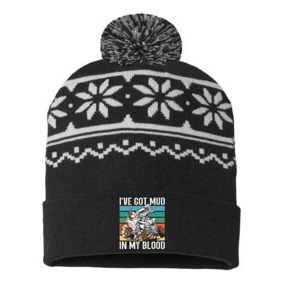 I've mud in my blood ATV dirt bike four wheeler funny quad USA-Made Snowflake Beanie