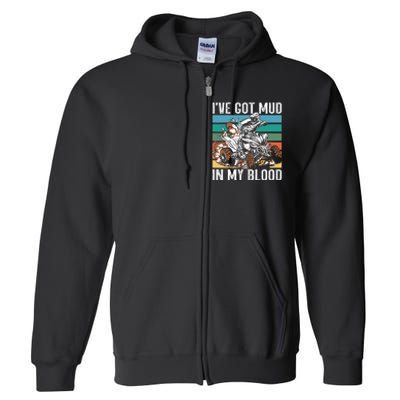 I've mud in my blood ATV dirt bike four wheeler funny quad Full Zip Hoodie