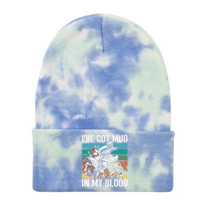 I've mud in my blood ATV dirt bike four wheeler funny quad Tie Dye 12in Knit Beanie