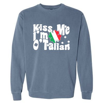 Iss Me I'm O'Talian Funny Italian St Patrick's Day Garment-Dyed Sweatshirt