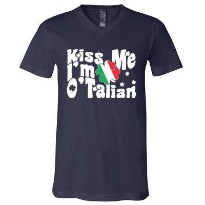 Iss Me I'm O'Talian Funny Italian St Patrick's Day V-Neck T-Shirt