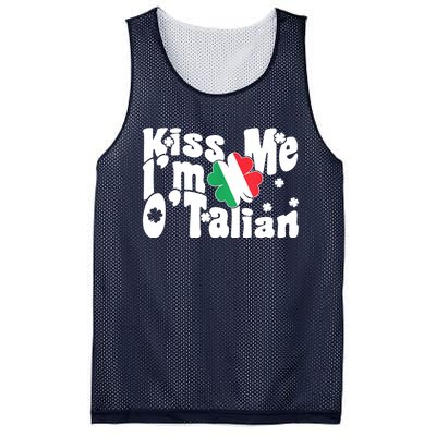 Iss Me I'm O'Talian Funny Italian St Patrick's Day Mesh Reversible Basketball Jersey Tank