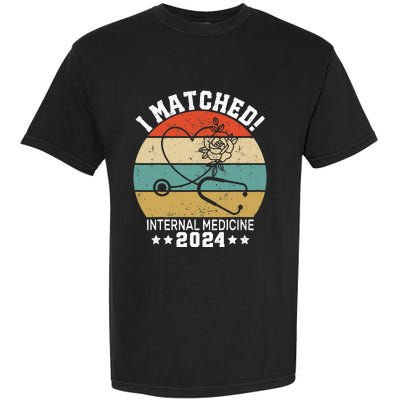 I Matched Internal Medicine 2024 Medical Resident Match Day Garment-Dyed Heavyweight T-Shirt