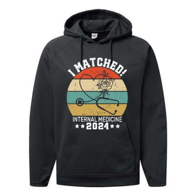 I Matched Internal Medicine 2024 Medical Resident Match Day Performance Fleece Hoodie