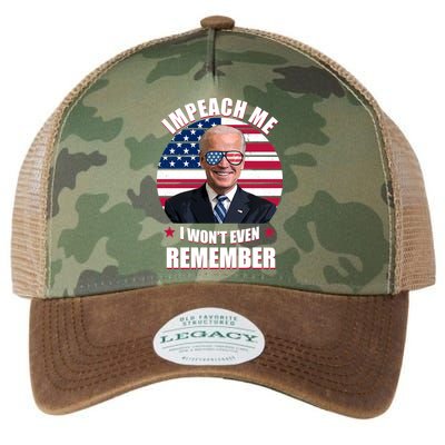 Impeach Me I Won't Even Remember Joe Biden American Flag Funny Legacy Tie Dye Trucker Hat
