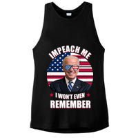 Impeach Me I Won't Even Remember Joe Biden American Flag Funny Ladies PosiCharge Tri-Blend Wicking Tank