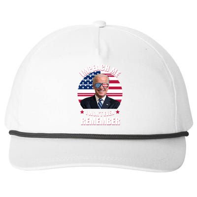 Impeach Me I Won't Even Remember Joe Biden American Flag Funny Snapback Five-Panel Rope Hat