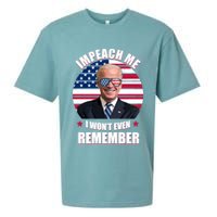 Impeach Me I Won't Even Remember Joe Biden American Flag Funny Sueded Cloud Jersey T-Shirt