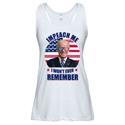 Impeach Me I Won't Even Remember Joe Biden American Flag Funny Ladies Essential Flowy Tank