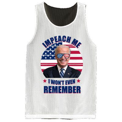 Impeach Me I Won't Even Remember Joe Biden American Flag Funny Mesh Reversible Basketball Jersey Tank