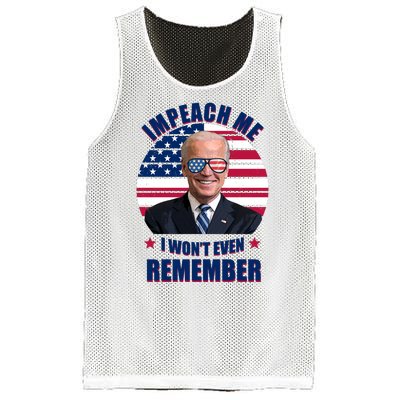 Impeach Me I Won't Even Remember Joe Biden American Flag Funny Mesh Reversible Basketball Jersey Tank