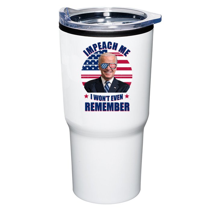 Impeach Me I Won't Even Remember Joe Biden American Flag Funny Tumbler