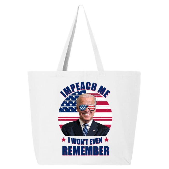 Impeach Me I Won't Even Remember Joe Biden American Flag Funny 25L Jumbo Tote