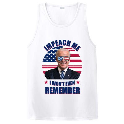 Impeach Me I Won't Even Remember Joe Biden American Flag Funny PosiCharge Competitor Tank