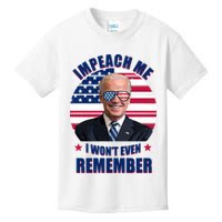 Impeach Me I Won't Even Remember Joe Biden American Flag Funny Kids T-Shirt