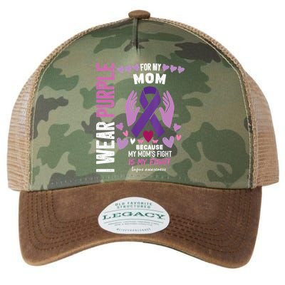 In May I Wear Purple For My Mom Lupus Awareness Lupus Fighter Lupus Supporter Legacy Tie Dye Trucker Hat
