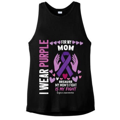 In May I Wear Purple For My Mom Lupus Awareness Lupus Fighter Lupus Supporter Ladies PosiCharge Tri-Blend Wicking Tank