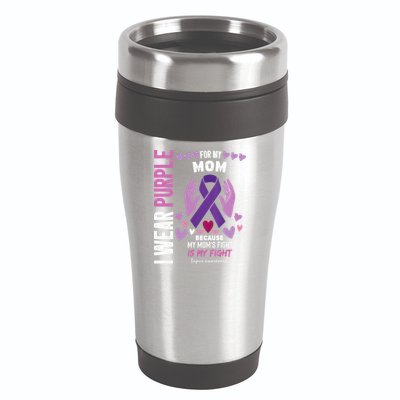 In May I Wear Purple For My Mom Lupus Awareness Lupus Fighter Lupus Supporter 16oz Travel Tumbler