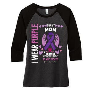 In May I Wear Purple For My Mom Lupus Awareness Lupus Fighter Lupus Supporter Women's Tri-Blend 3/4-Sleeve Raglan Shirt