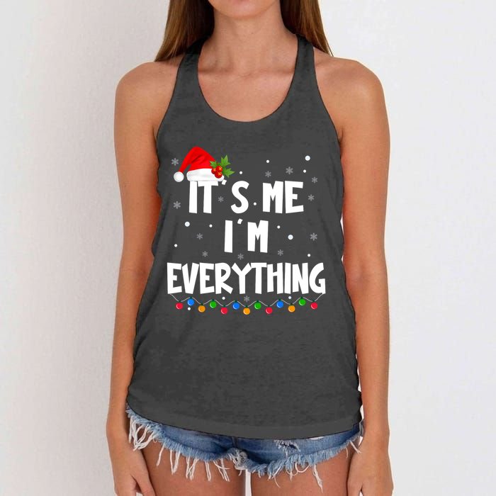 Its Me IM Everything I Have Everything I Want For Christmas Women's Knotted Racerback Tank