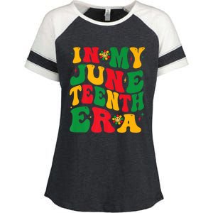 In My Junenth Era Groovy Black Pride History Freedom Gift Enza Ladies Jersey Colorblock Tee