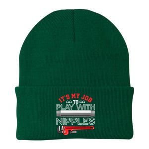 It's My Job To Play With Nipples Funny Plumbing Service Knit Cap Winter Beanie