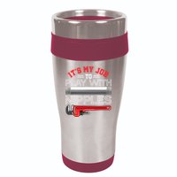 It's My Job To Play With Nipples Funny Plumbing Service 16oz Travel Tumbler
