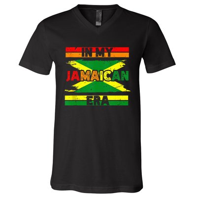 In My Jamaican Era Independence Jamaica Day Jamaican Flag V-Neck T-Shirt