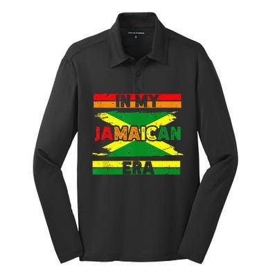 In My Jamaican Era Independence Jamaica Day Jamaican Flag Silk Touch Performance Long Sleeve Polo