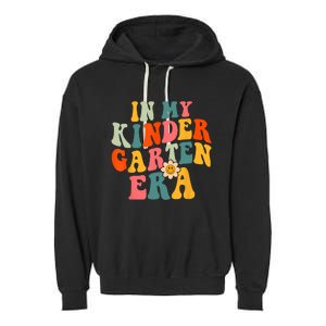 In My Kindergarten Teacher Era Shirts Kinder Groovy Retro Garment-Dyed Fleece Hoodie