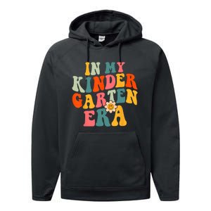 In My Kindergarten Teacher Era Shirts Kinder Groovy Retro Performance Fleece Hoodie