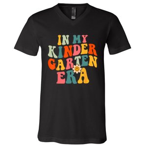 In My Kindergarten Teacher Era Shirts Kinder Groovy Retro V-Neck T-Shirt