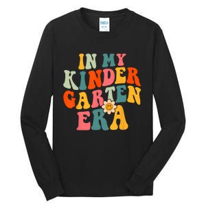 In My Kindergarten Teacher Era Shirts Kinder Groovy Retro Tall Long Sleeve T-Shirt