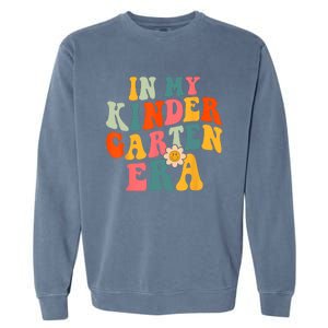 In My Kindergarten Teacher Era Shirts Kinder Groovy Retro Garment-Dyed Sweatshirt