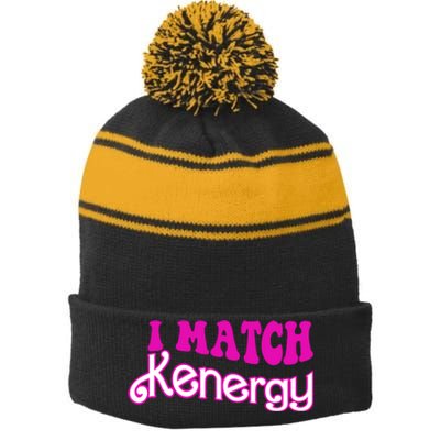 I Match Kenergy Stripe Pom Pom Beanie