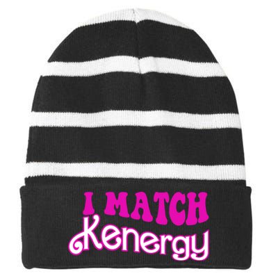 I Match Kenergy Striped Beanie with Solid Band