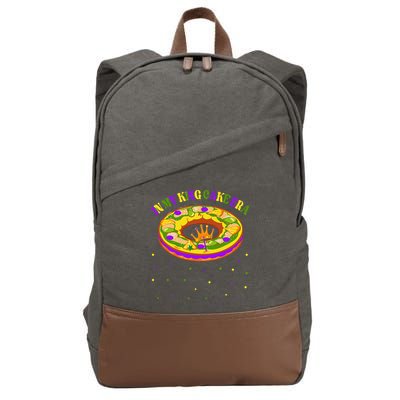 In My King Cake Era Festival Parade Mardi Gras King Cake Era Cotton Canvas Backpack