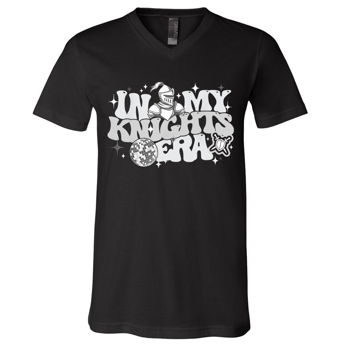 In My Knights Era Back To School Mascot Spirit Game Squad V-Neck T-Shirt