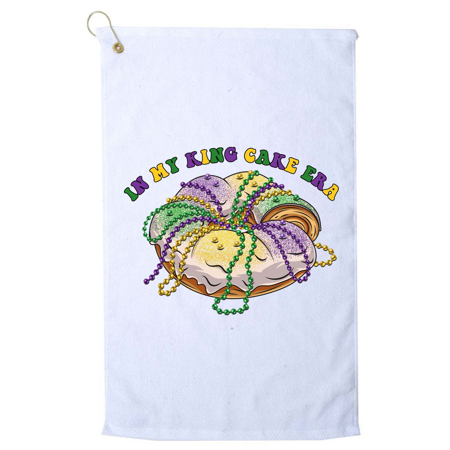 In My King Cake Era Mardi Gras Golf Towel