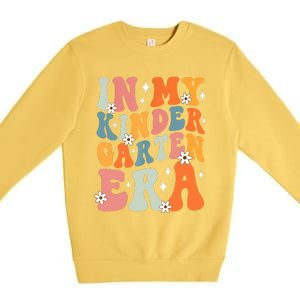 In My Kindergarten Era Groovy Back To School Kinder Teacher Premium Crewneck Sweatshirt