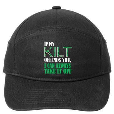 If My Kilt Offends You Funny St. Patrick's Day 7-Panel Snapback Hat