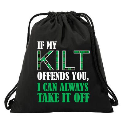 If My Kilt Offends You Funny St. Patrick's Day Drawstring Bag